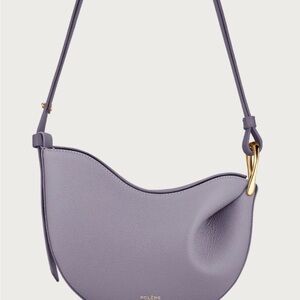 Elegant Lavender Leather Saddle Bag